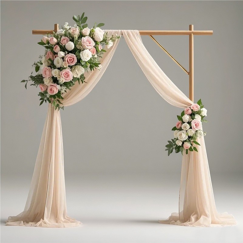 Wedding Arch Draping Fabric Chiffon Curtain Drapes for Birthday Party Decor gallery