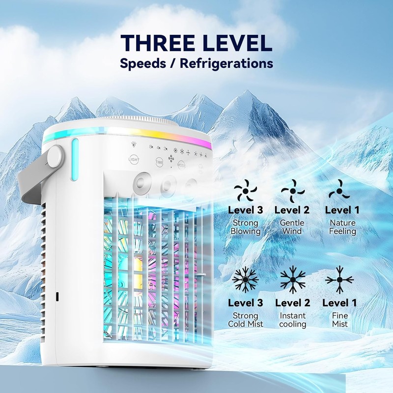 Portable Air Conditioner 3-Speed Evaporative Air Cooler Fan w/ Timer Remote Tank gallery