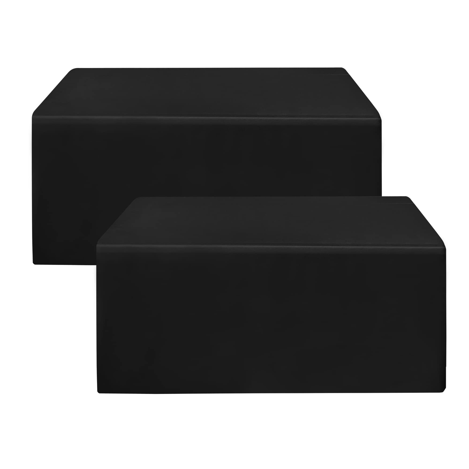 Fitted Black Tablecloths - 72 x 30 Inch - 2 Pack Rectangle Table Clothes for 6 F gallery
