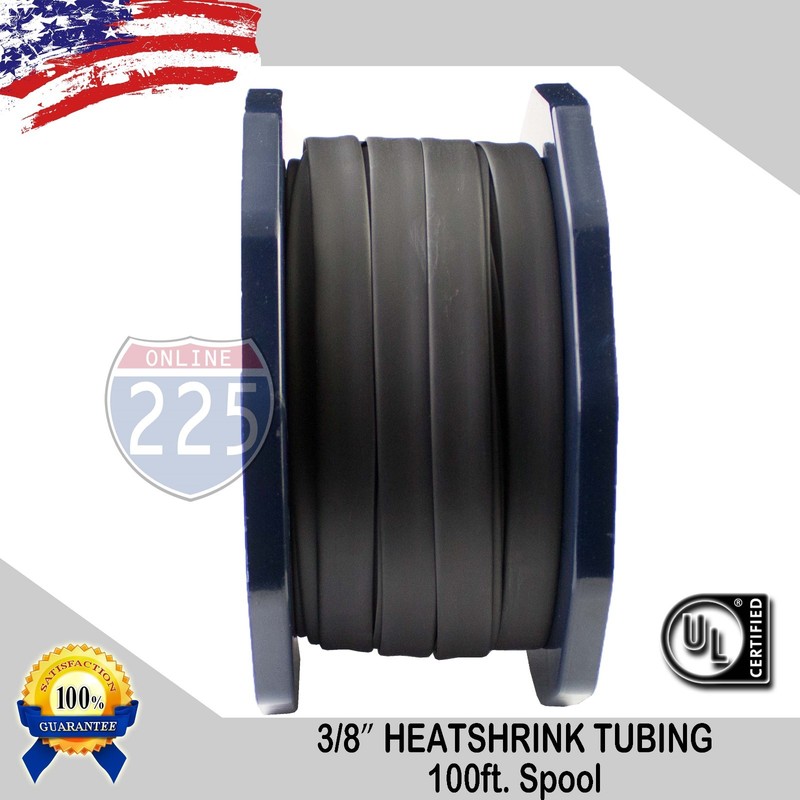 ALL SIZES 1 - 100 FT Black Polyolefin 2:1 Heat Shrink Tubing Wire Sleeving LOT gallery