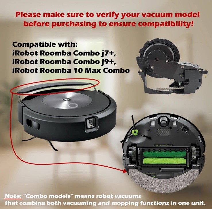 OEM iRobot Roomba j7+ j9+ 10 Max Mop Combo Robot Right Wheel Module Replacement gallery