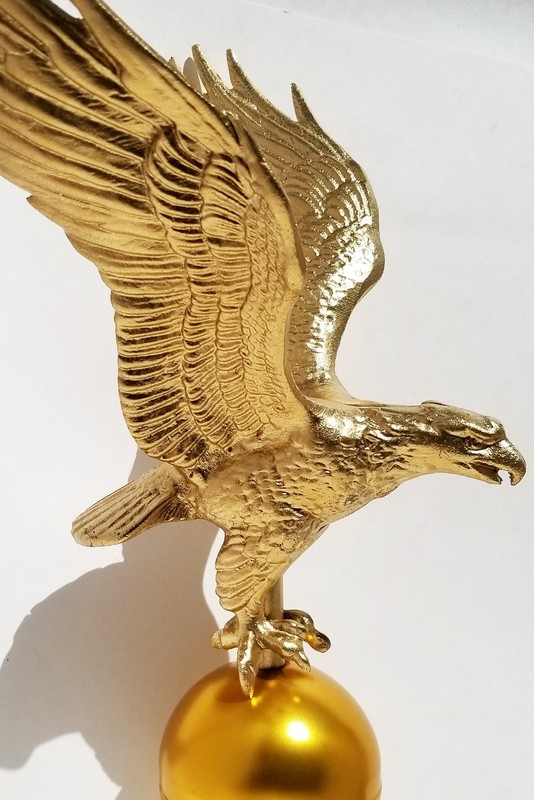 Golden Eagle and Globe Flagpole Topper - Universal Fit - Made in USA gallery