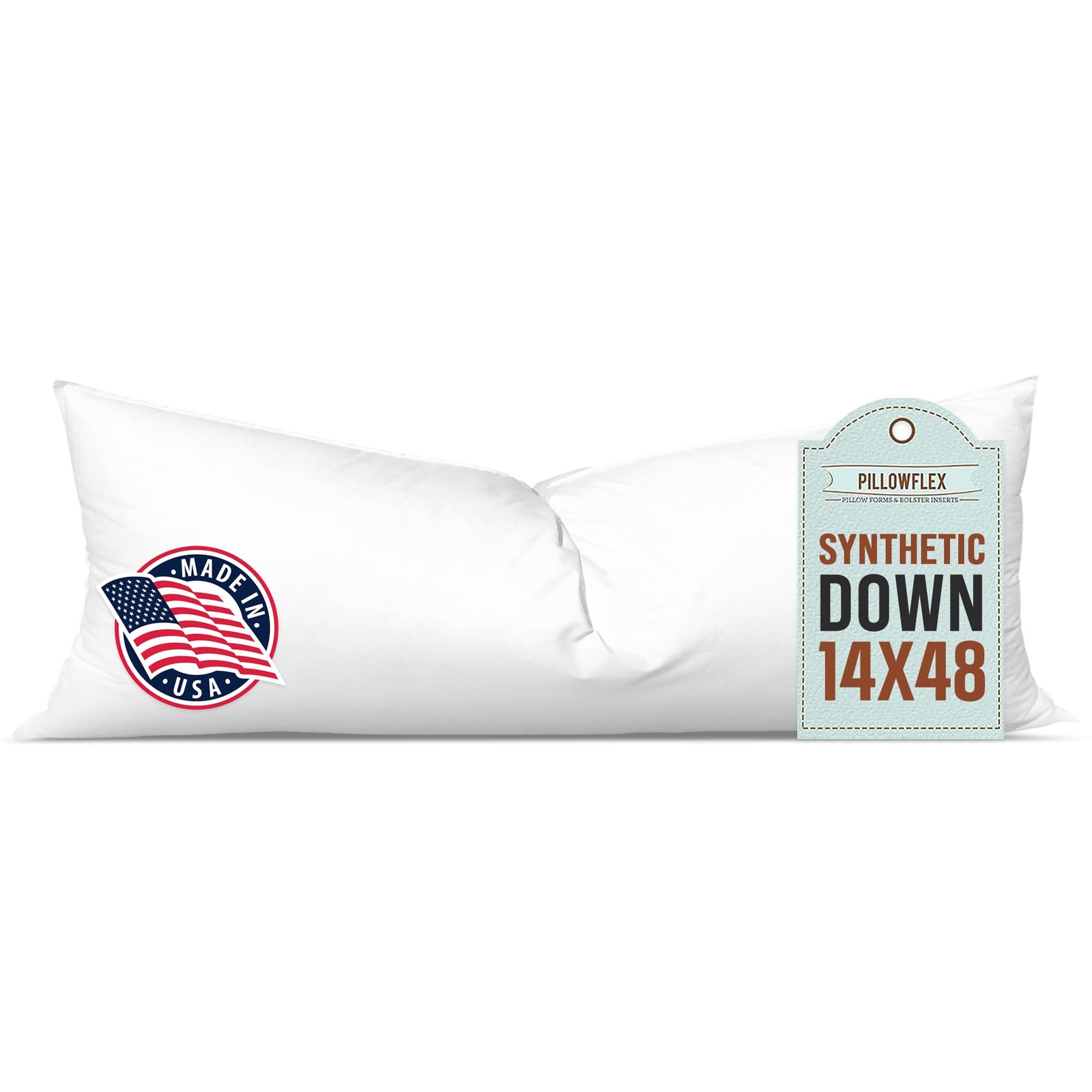 Pillowflex Synthetic Down Pillow Insert - 14x48 Down Alternative Pillow, Lumbar gallery