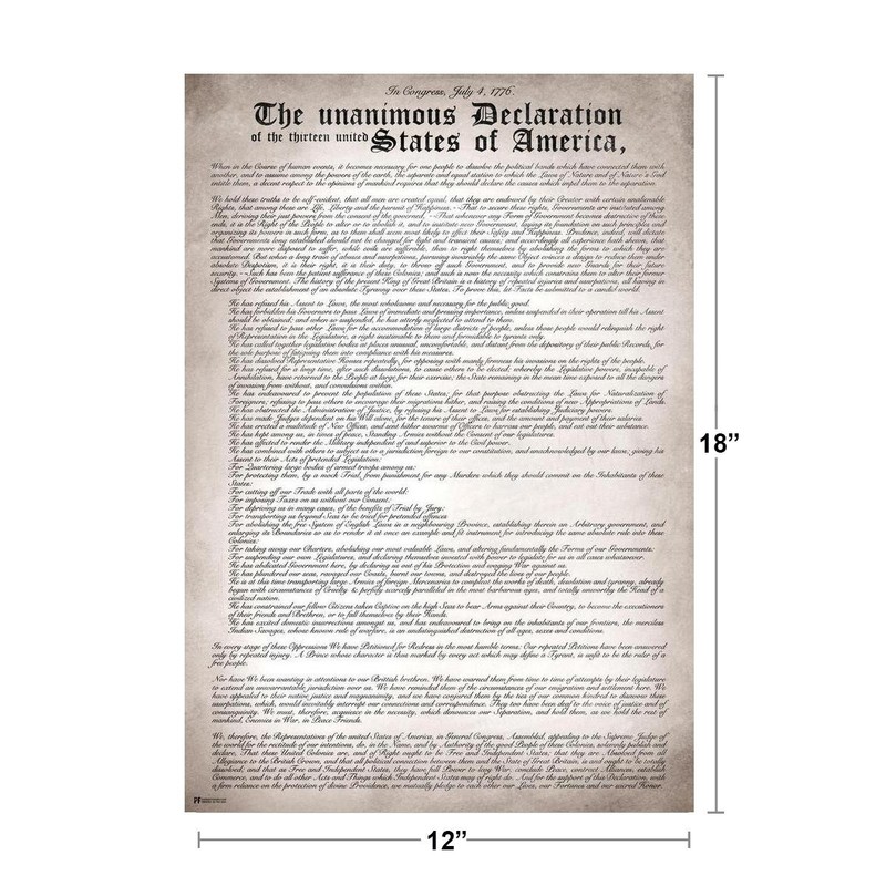 Declaration Independence Remastered Readable US History Art Print Poster 12x18 gallery