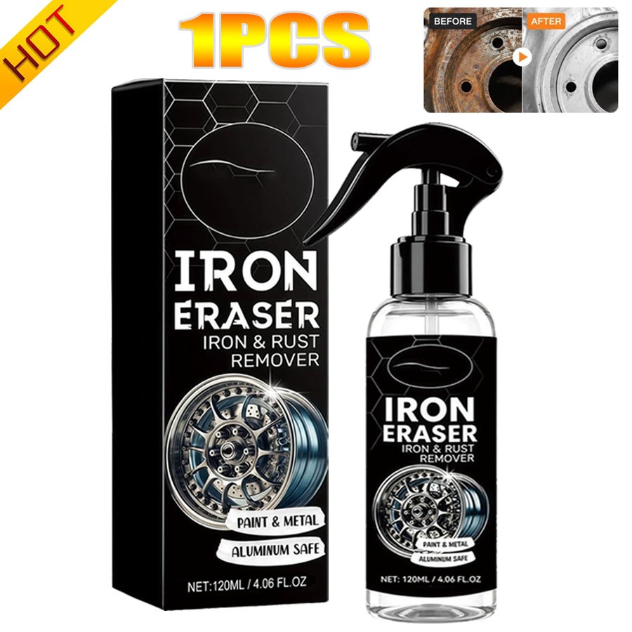 2x Iron Eraser Rust Remover Spray, Car Wheel Paint Brake Dust Fast Cleaner 120ml gallery