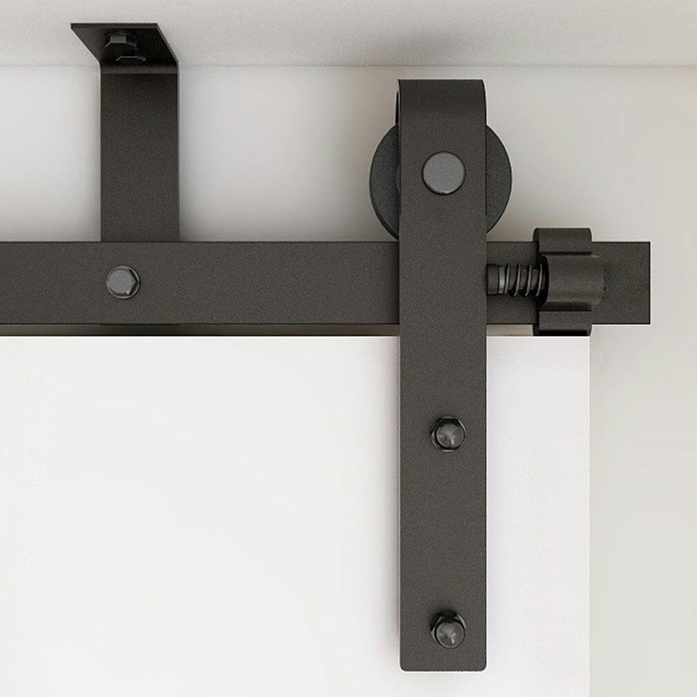 4ft-20ft Ceiling Mount Sliding Barn Door Hardware Closet Kit Single/Double Doors gallery