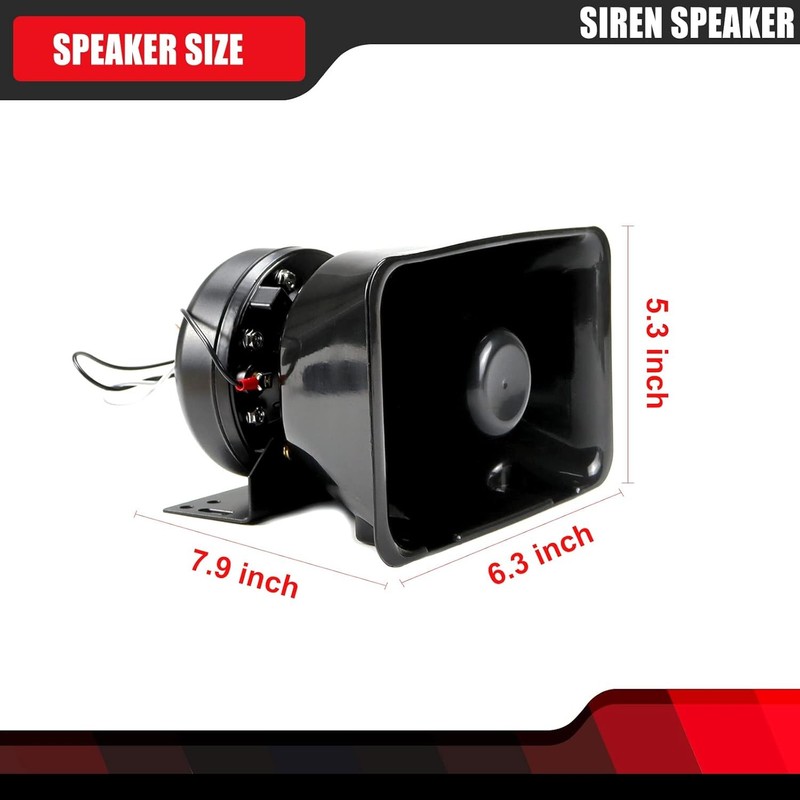 High Performance Siren Speaker Compatible with Any Speaker, Black gallery