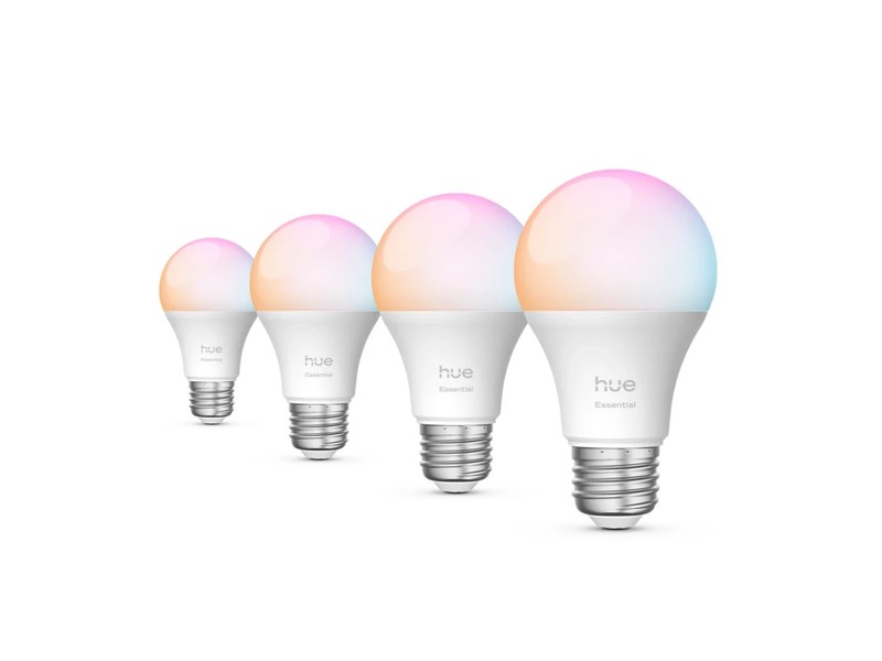 Philips Hue Essential A19 E26 Smart Bulb 800lm 8.8W 4-Pack Color gallery