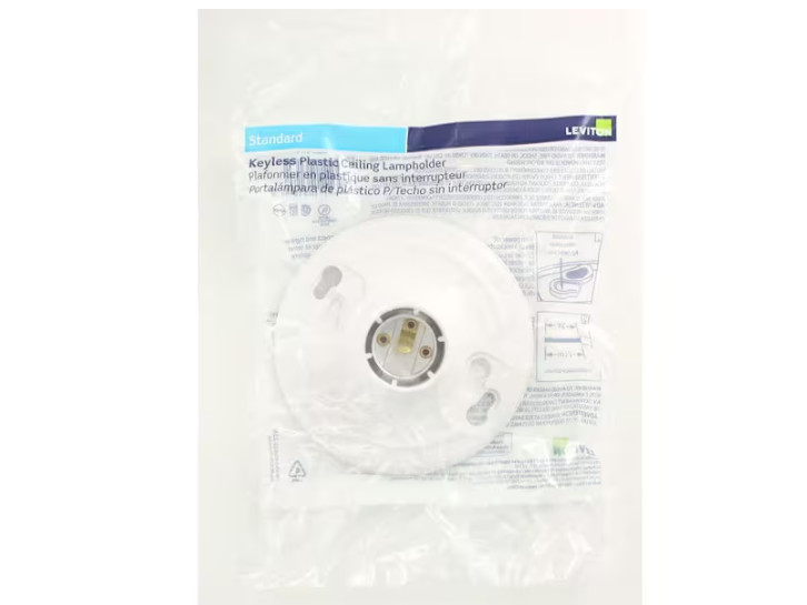Plastic Keyless Lamp Holder 8829-CW4 Ceiling Light Socket Fixture gallery