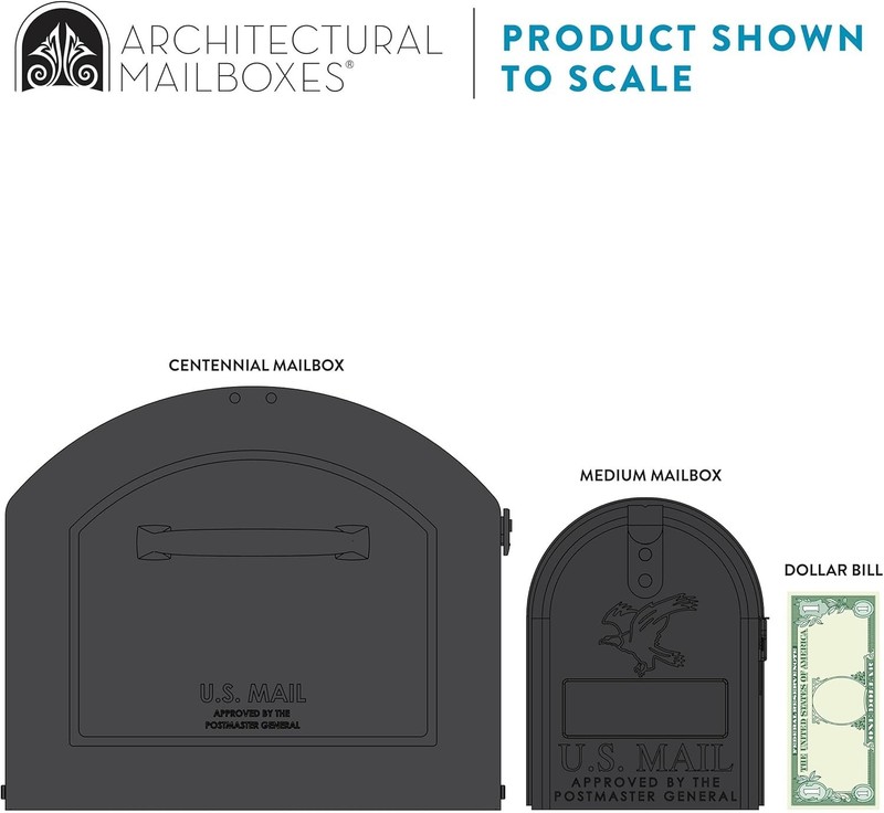 Architectural Mailboxes 950020P-10 Centennial Post Mount Mailbox, Extra Large gallery