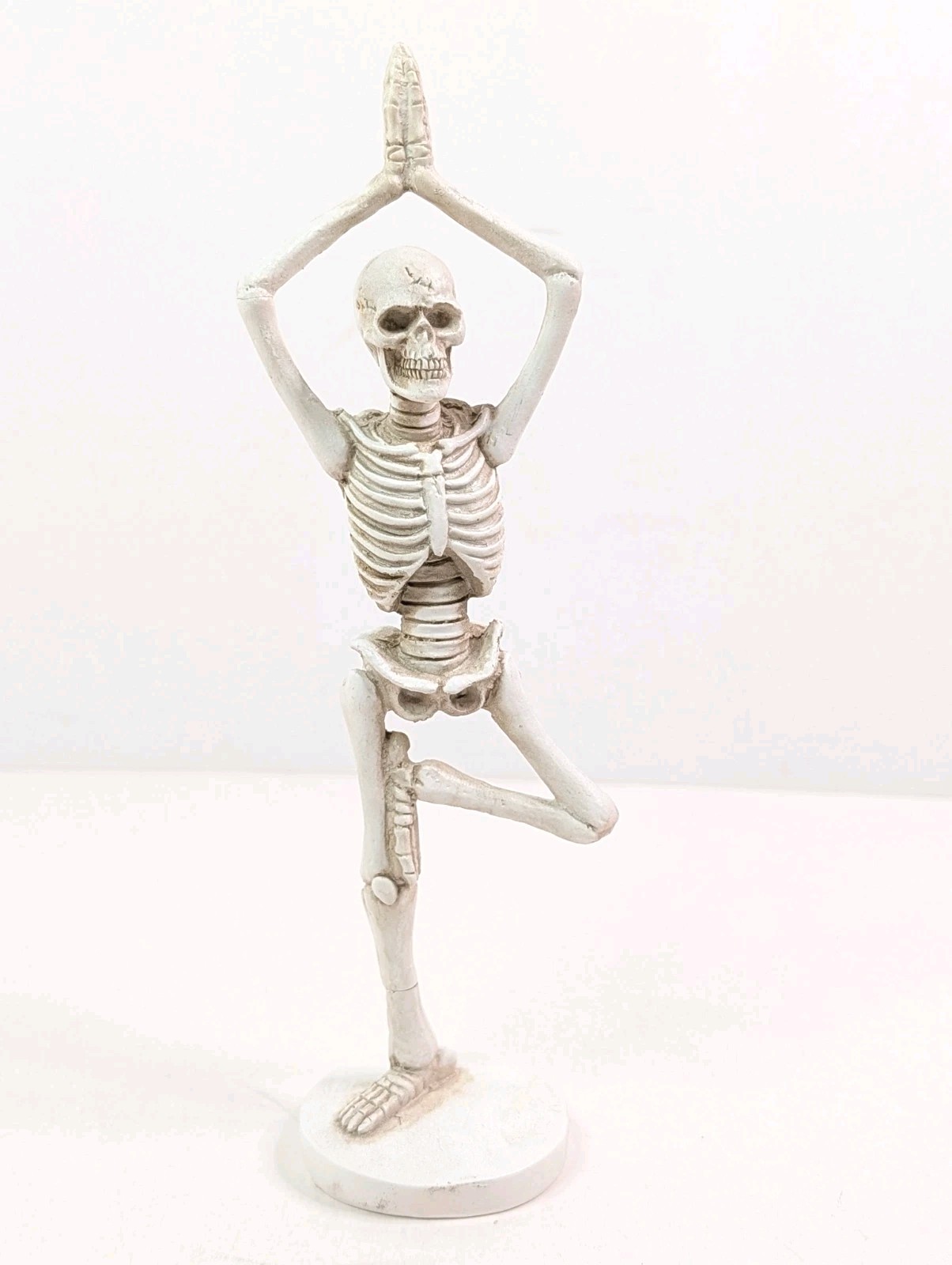 9.5" Meditating Skeleton Statue Yoga Tree Pose Halloween Prop Figure Zombie gallery