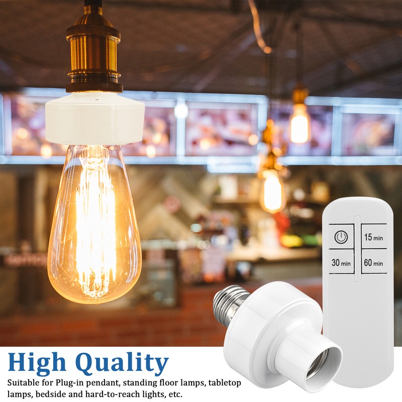 Wireless Remote Control Light Lamp E27 Screw Bulb Base Holder Cap Socket Switch gallery