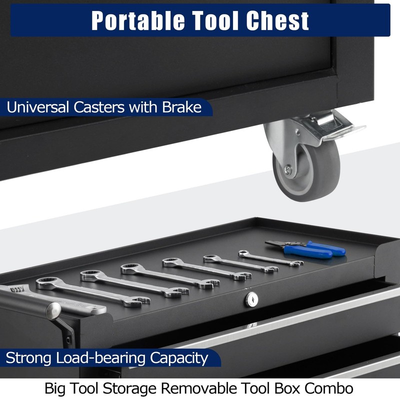 5-Drawer Rolling Tool Chest Tool Box Lockable Storage Cabinet Tool Cart w/Wheels gallery