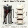 Cold Brew Coffee Maker Cafe du Chateau 34 oz Capacity 304 Grade Stainless Steel gallery