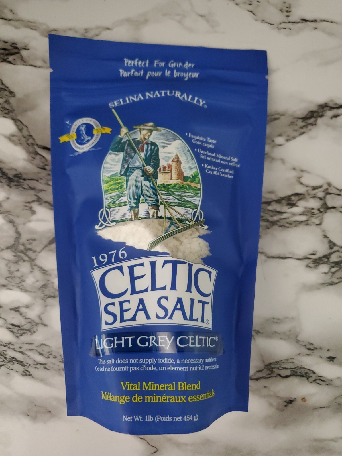 SELINA NATURALLY Celtic Sea Salt Light Grey Coarse 1 LB(454g)Bag Vital Mineral gallery