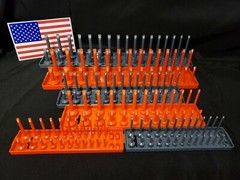 Hansen 6 Pc Socket Organizers Tool Rack Holders 1/4″ 3/8″ 1/2″ Orange&Grey – USA