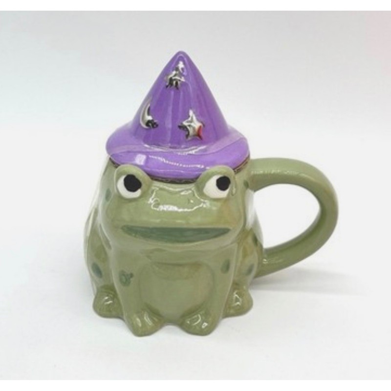 Hyde and EEK! Boutique Figural Frog Mug with Lid - 9oz (NEW) gallery