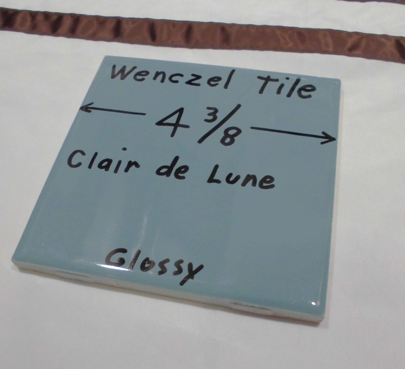 1 pc. *Blue-Gray* Glossy Ceramic Tile by Wenczel 4-5/16" *Clair-De-Lune* gallery