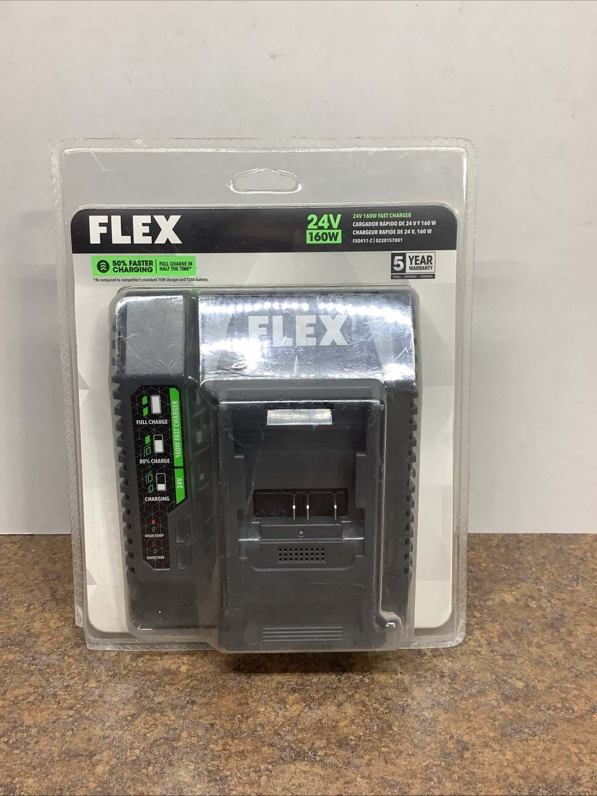 FLEX 24 -Volt 160W Lithium-ion Battery Fast Charger - Model #FX0411-Z - NEW! gallery