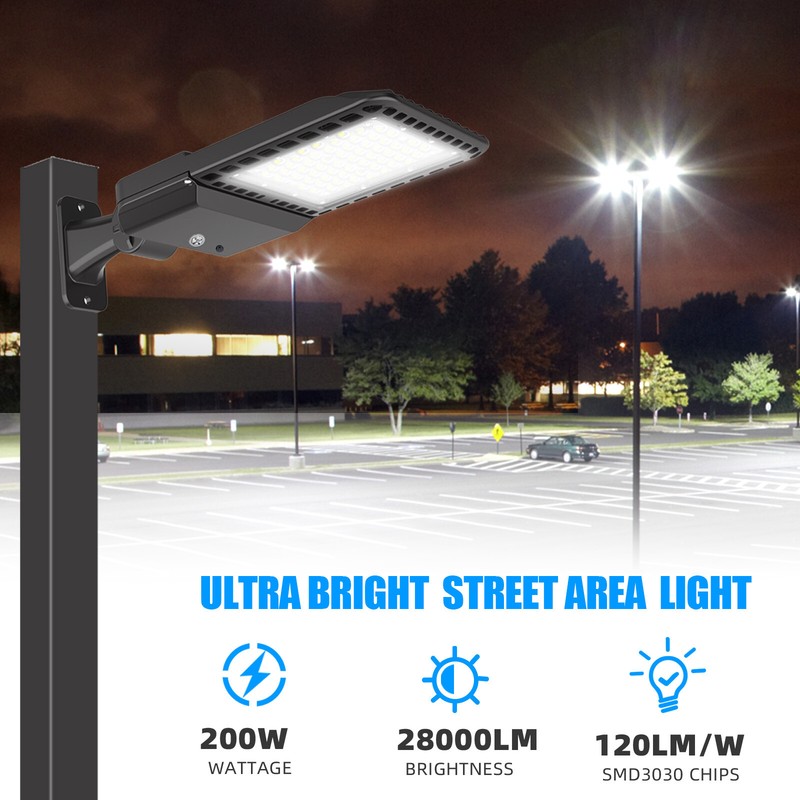 LED Shoebox Pole Light 300W Commercial Street Parking Lot Outdoor Dusk to Dawn gallery