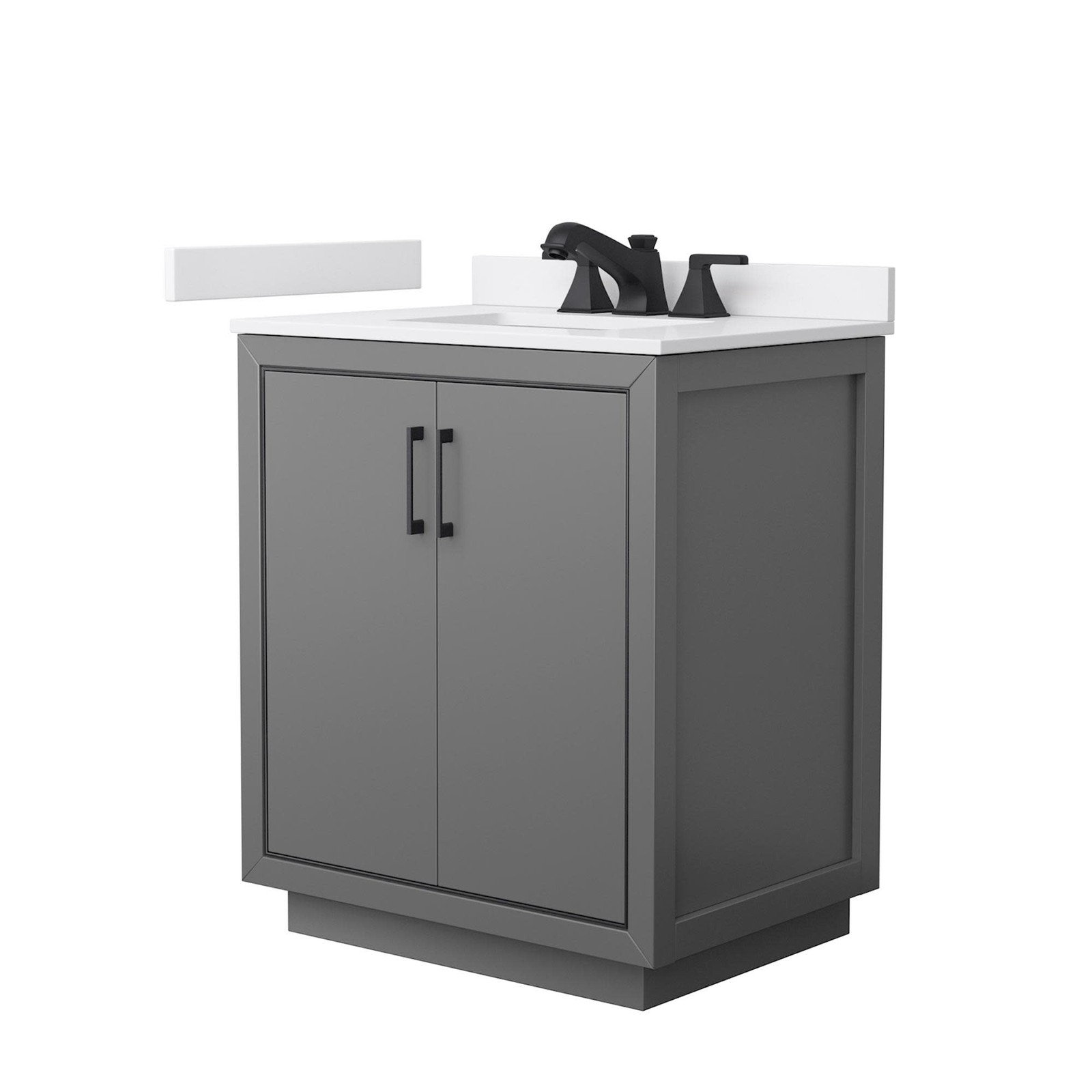 Wyndham Collection WCF1111-30S-VCA-US3MXX Icon 30" - Dark Gray / White Cultured gallery