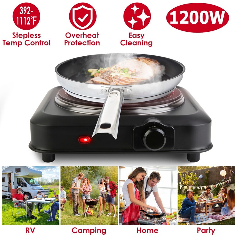 Adjustable Temperature Electric Burner Countertop Hot Plate Cooktop Stove gallery