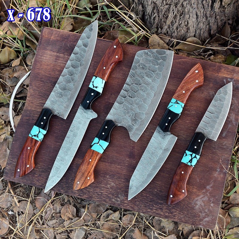 Damascus Knives Set Forged Damascus Chef Knife Set X678 gallery