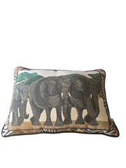 Riverdale Tapestry Decorative Accent Pillow Elephant Made In USA 15″ X 10″