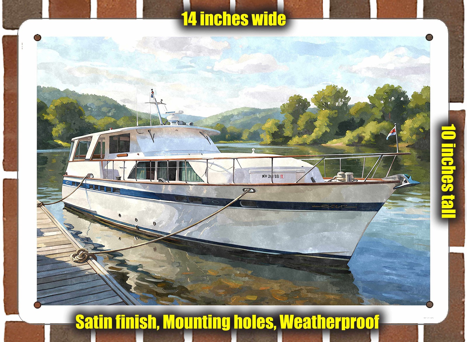 Metal Sign - 1968 57' Chris-Craft Constellation Watercolor - 14x10 gallery