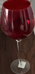 Red & Clear Round Wine Glass, Solid Contemporary Glass, Hand Wash Only