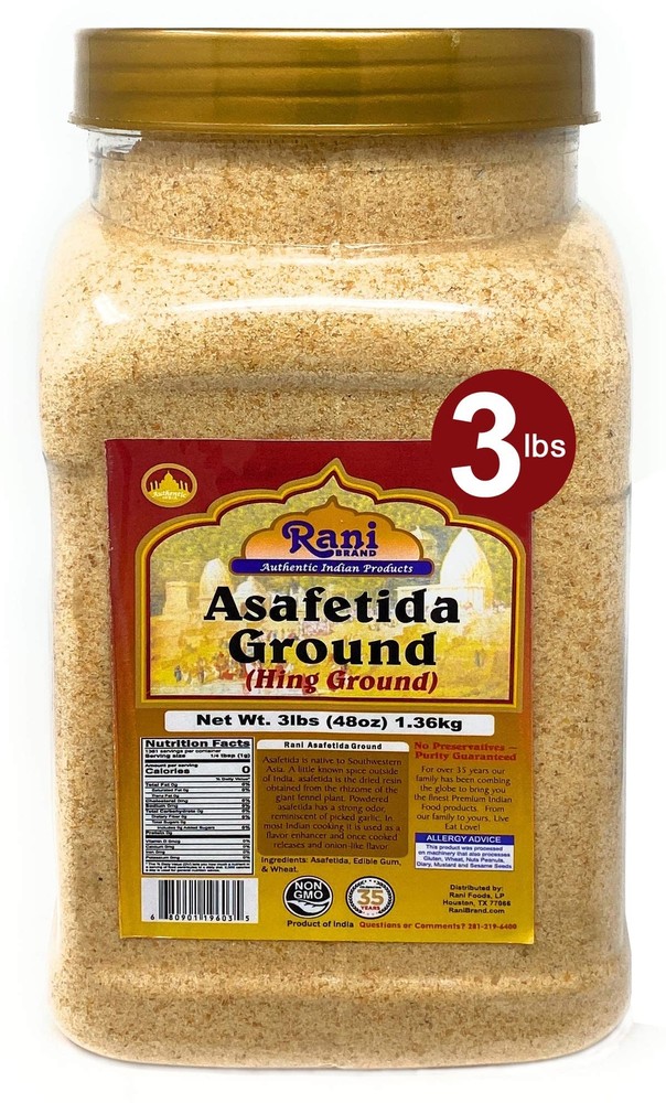 Rani Asafetida (Hing) Ground 48oz (3lbs) 1.36kg PET Jar