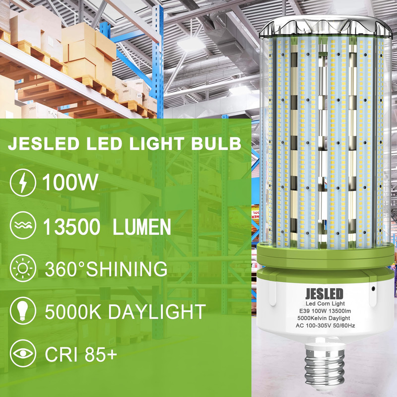 LED Corn Light Bulbs E26 30W 60W E39 100W 150W 5000K LED Replace HID CFL MHL HPS gallery