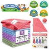 Colorful Reusable Microfiber Towels - 12 Pack for Effortless Household Cleaning gallery