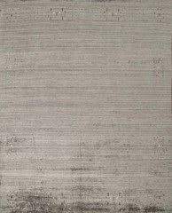 New Moden Luxury Hand Loom Viscose Silk Rug Color Greys & Charcoal Design Carpet
