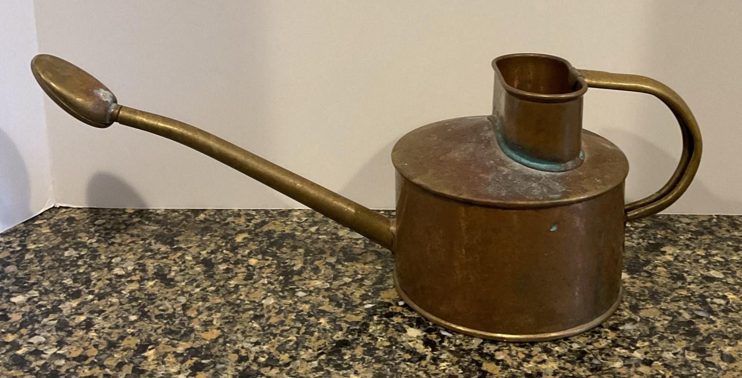 Vintage Haws ? Copper Watering Can Made in England Birmingham Label READ gallery