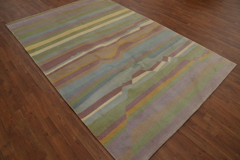 Handmade Contemporary Wool Carpet Vegetable Dye Gabbeh Style Area Rug 6x9 Ft gallery