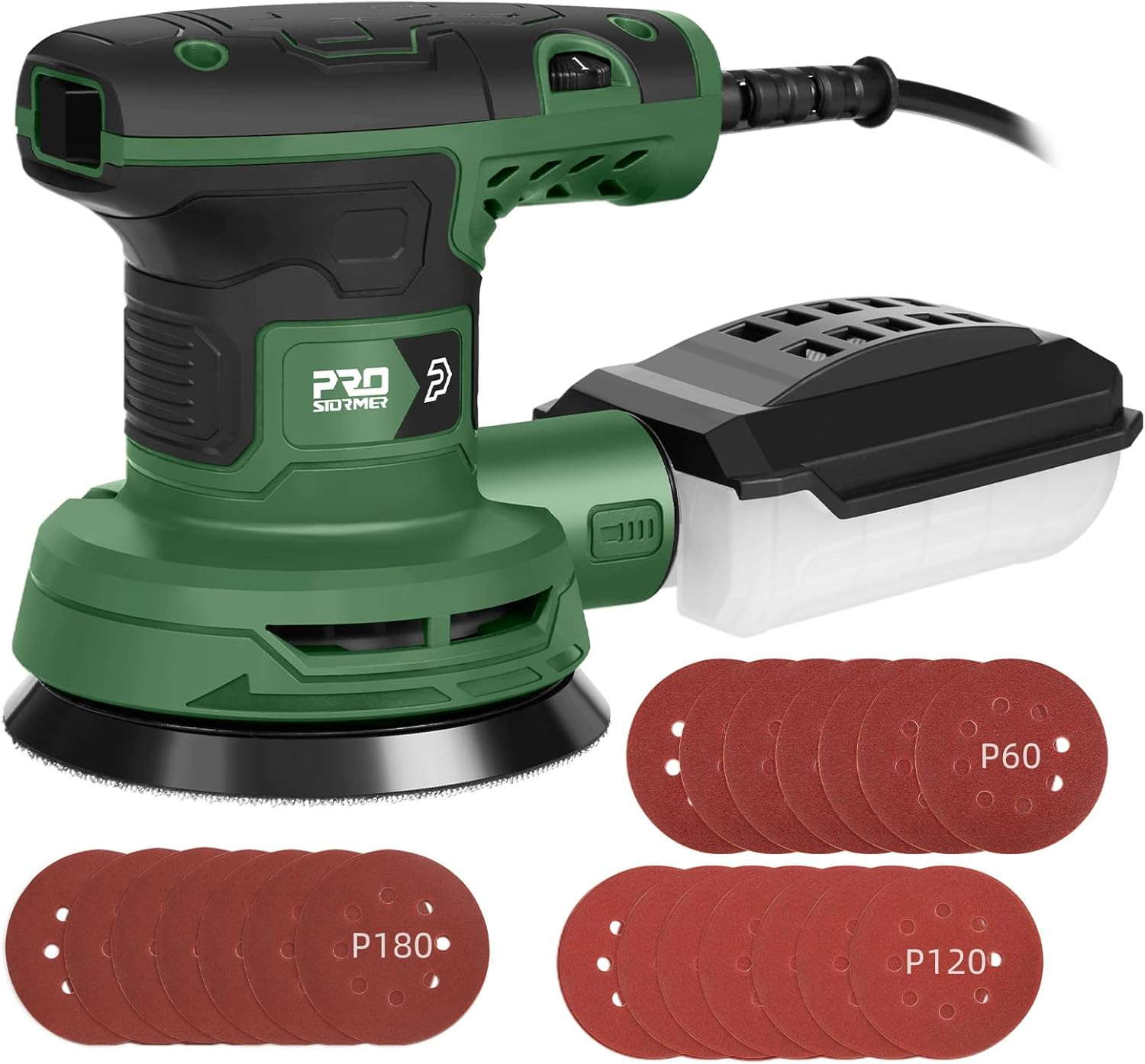 5-Inch Random Orbital Sander with 21PCS Sandpapers, 8000-13000RPM, 2.6AMP Palm S gallery