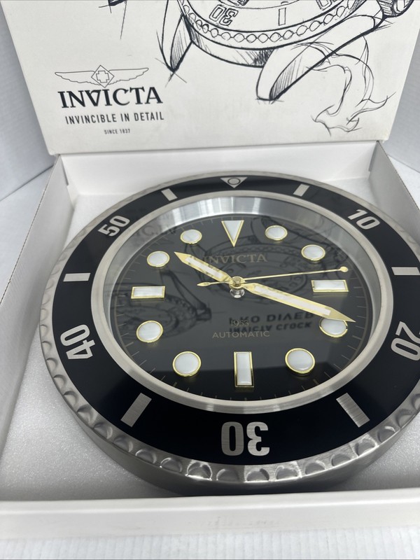 Invicta Pro Diver Wall Clock 14” Blue Nautical Stainless Steel Quartz Taiwan gallery