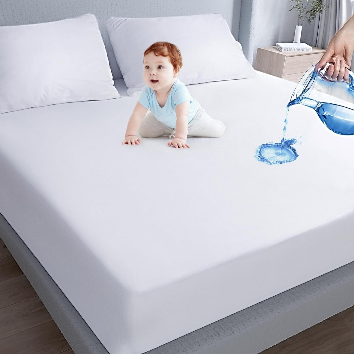 Waterproof Mattress Protector Twin Size,Mattress Cover Protector, Smooth Top ... gallery