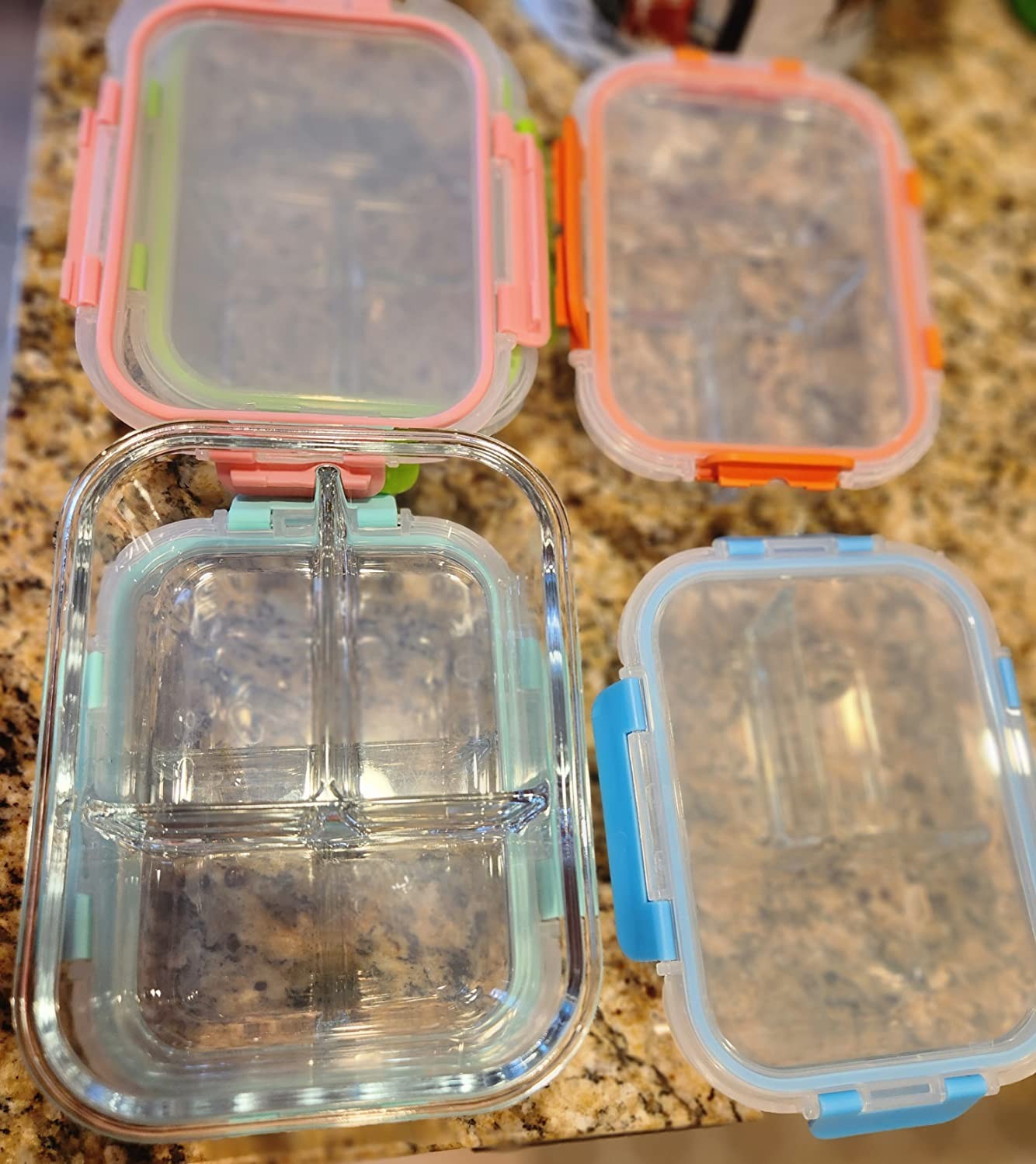 Glass Food Storage Containers 3 Compartment with Lids 5 Pack 34Oz Divided Glass gallery