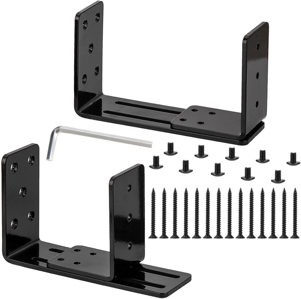 Adjustable Door Barricade Brackets, 2 x Door Security Brackets, Drop Open Bar...