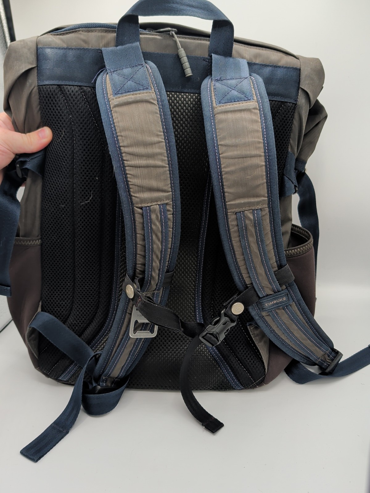 Timbuk2 Lux Waterproof Roll Backpack Day Pack Grey, Navy Blue  3