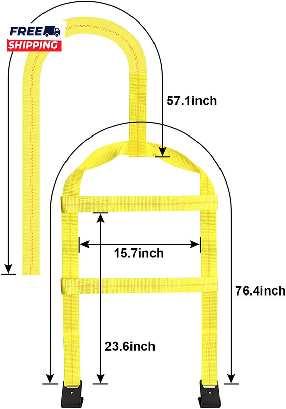 Tow Dolly Basket Straps with Flat Hook Adjustable Heavy Duty Tow Dolly Tie down gallery