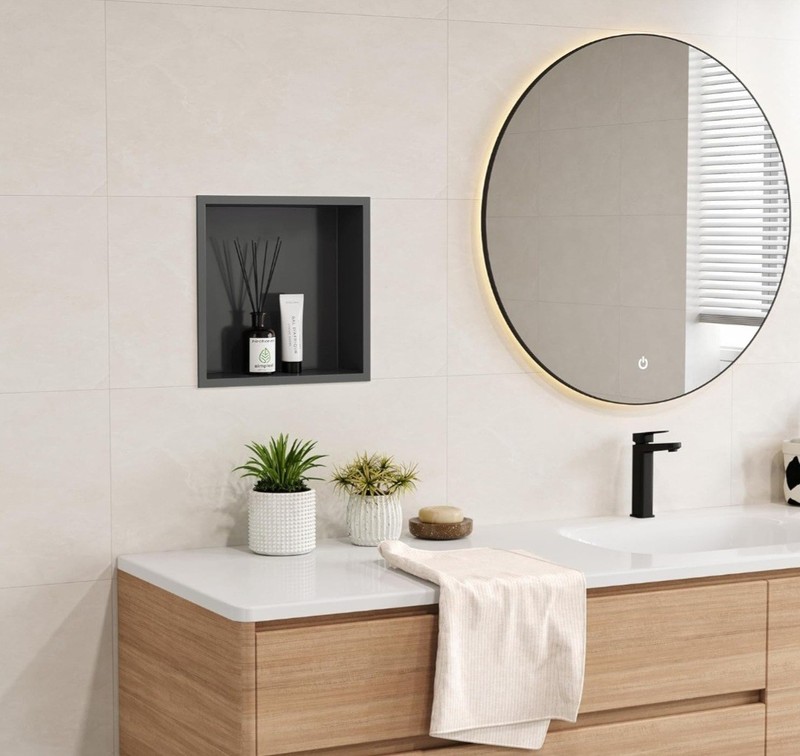 Neodrain Shower Niche, Insert Bathroom Storage Shower Shelf, Stainless Steel... gallery
