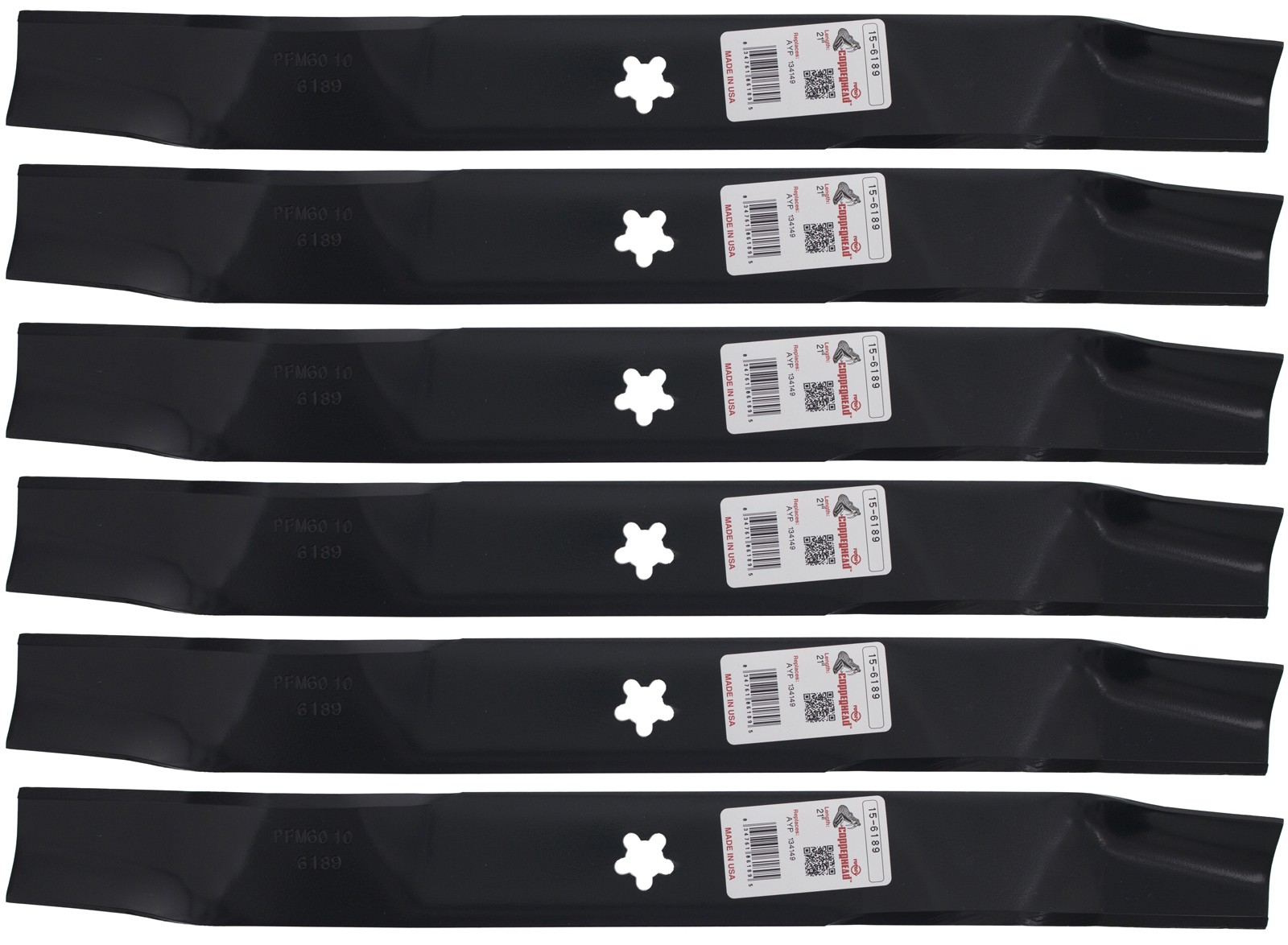 6 Rotary® 6189 Mower Blades for AYP Craftsman Husqvarna Poulan 138498 42" Deck gallery