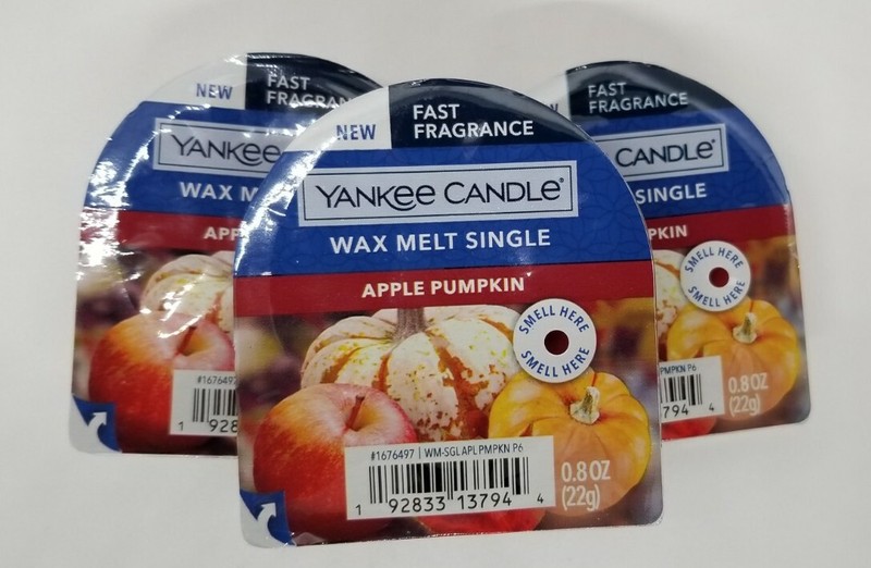 Yankee Candle Wax Melt Single Apple Pumpkin Scent 3 Pack New with Tags Free Ship gallery