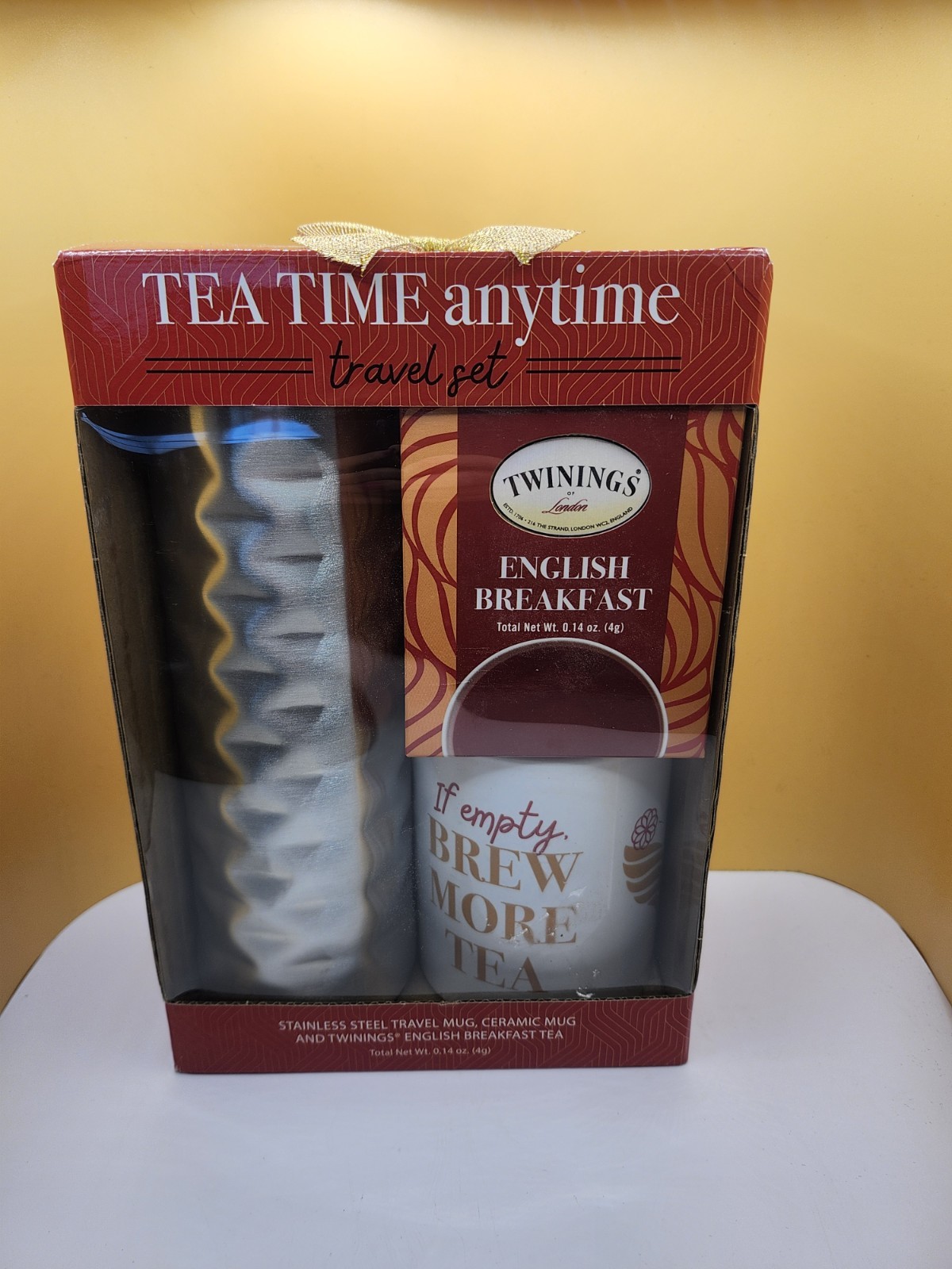 Twinings Tea Time Anytime Travel Set Stainless Steel Tumbler Ceramic Mug Tea gallery