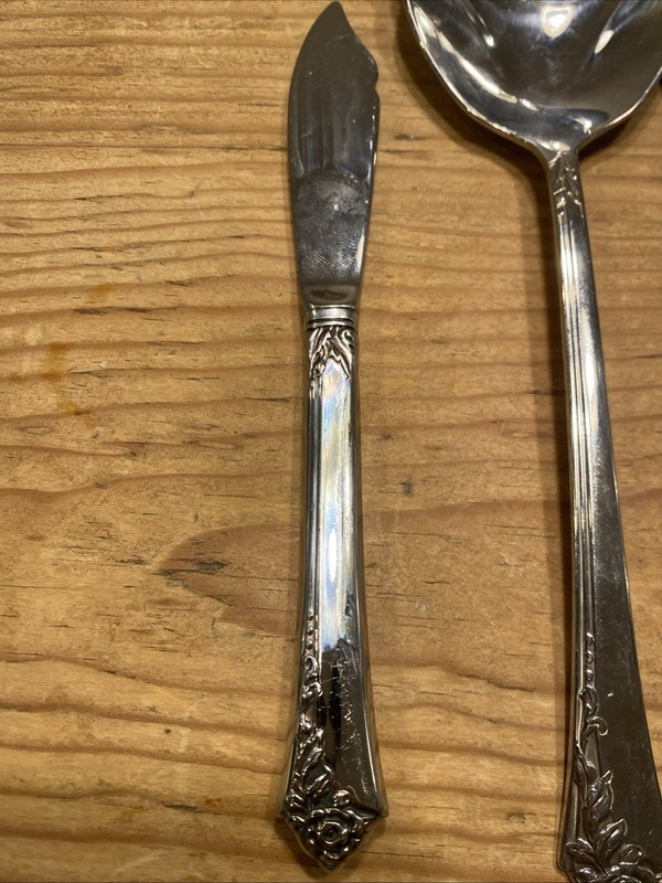 Damask Rose Stainless by Oneida Serving Spoon Fork Spreader Made in USA 3 gallery