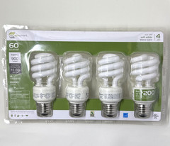EcoSmart 60W Equivalent CFL Light Bulbs Soft White 900 Lumens 4-Pack
