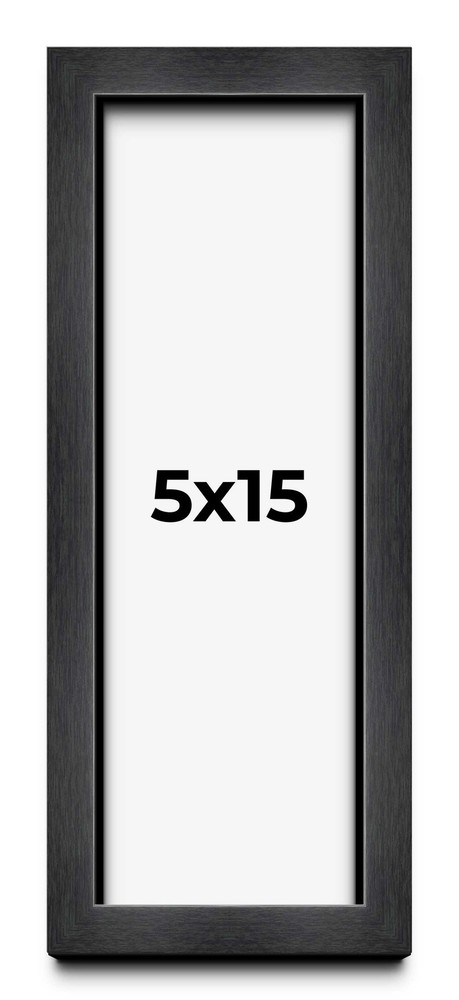 5x15 Shadow Box Frame Grey Charcoal Black | 0.875 Inches Deep | Solid Wood Shado